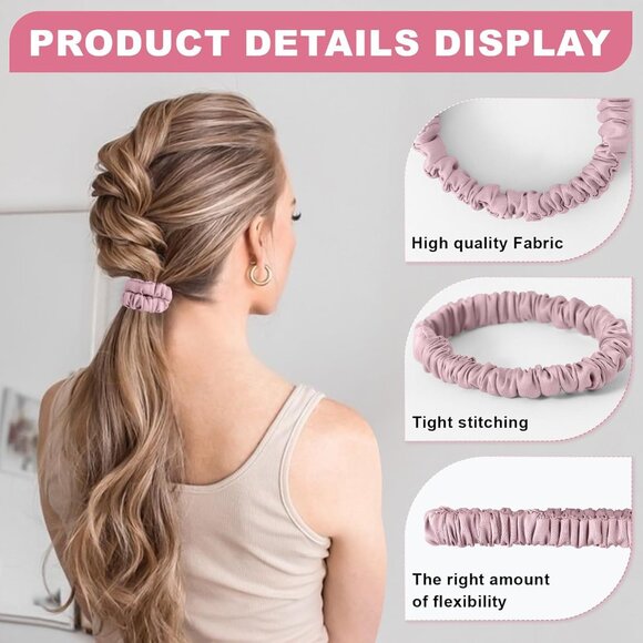 Silk Hair Ties Set 6Pcs Mulberry Smooth Gentle Hair Accessories Women Girls - Picture 4 of 7